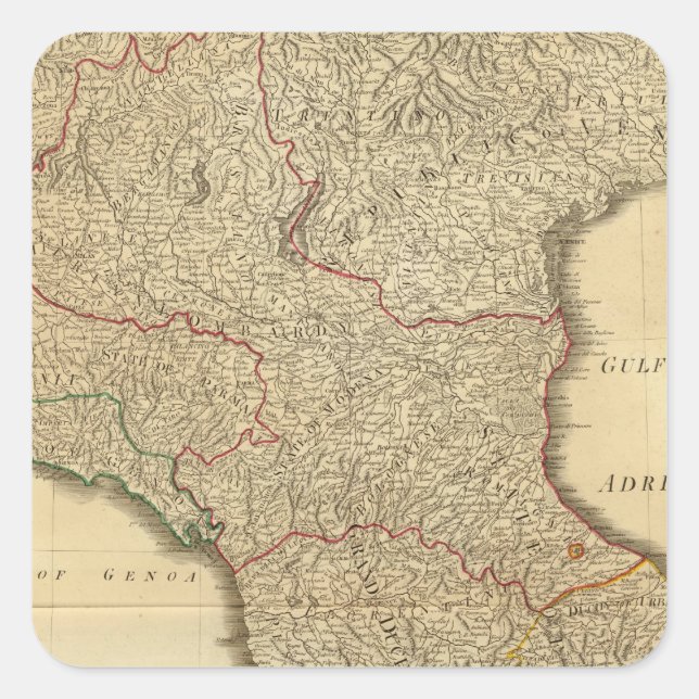 Adesivo Quadrado Itália média, superior (Frente)