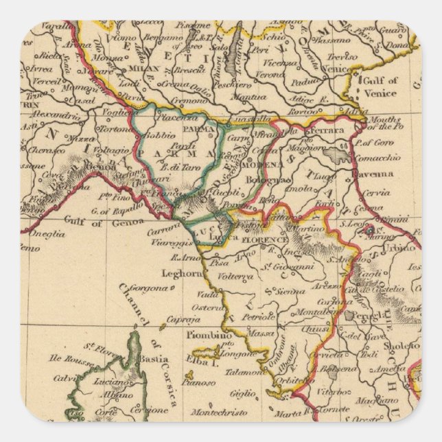 Adesivo Quadrado Itália norte (Frente)