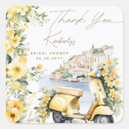 Adesivo Quadrado Itália Positano Amalfi Vespa Chá de Panela