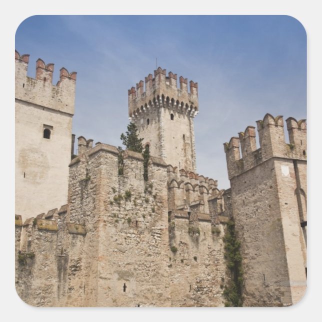 Adesivo Quadrado Itália, Província de Brescia, Sirmione. Castello 2 (Frente)