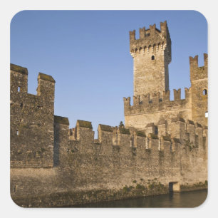 Adesivo Quadrado Itália, Província de Brescia, Sirmione. Castelo