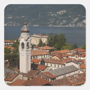 Adesivo Quadrado Itália, Província de Como, Menaggio. Vista da cida