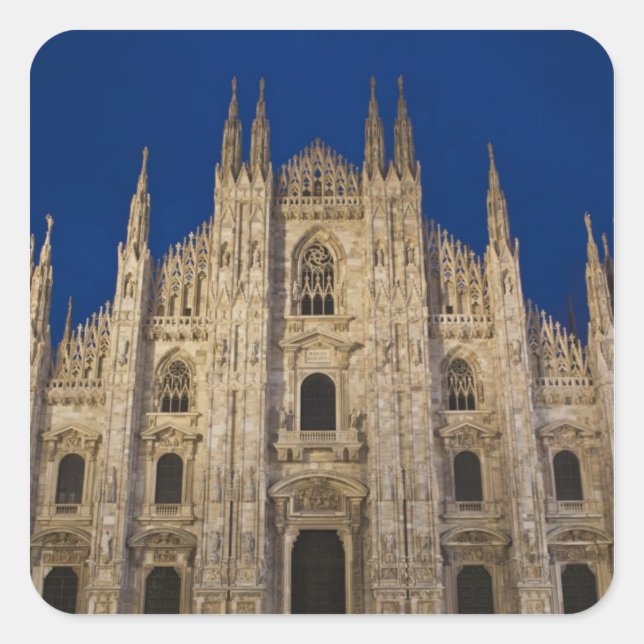 Adesivo Quadrado Itália, Província de Milão, Milão. Catedral de Mil (Frente)
