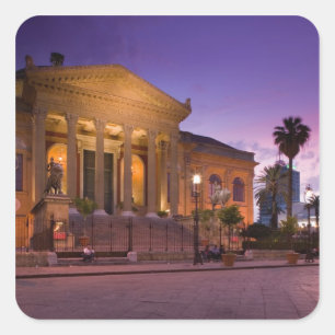 Adesivo Quadrado Itália, Sicília, Palermo, Ópera do Teatro Massimo