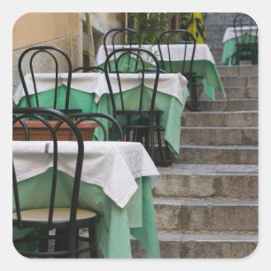 Adesivo Quadrado ITÁLIA, Sicília, TAORMINA: Corso Umberto 1, Café