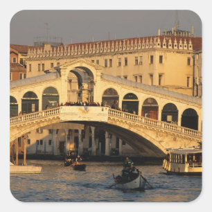 Adesivo Quadrado Itália, Vêneto, Veneza, Canal Grande e Rialto