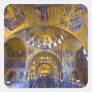 Adesivo Quadrado Itália, Veneza. Interior da Catedral de São Marcos
