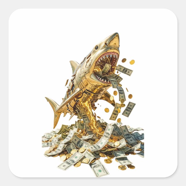 Adesivo Quadrado Italian Brainrot Aesthetic Sticker | Tralalero Tra (Frente)