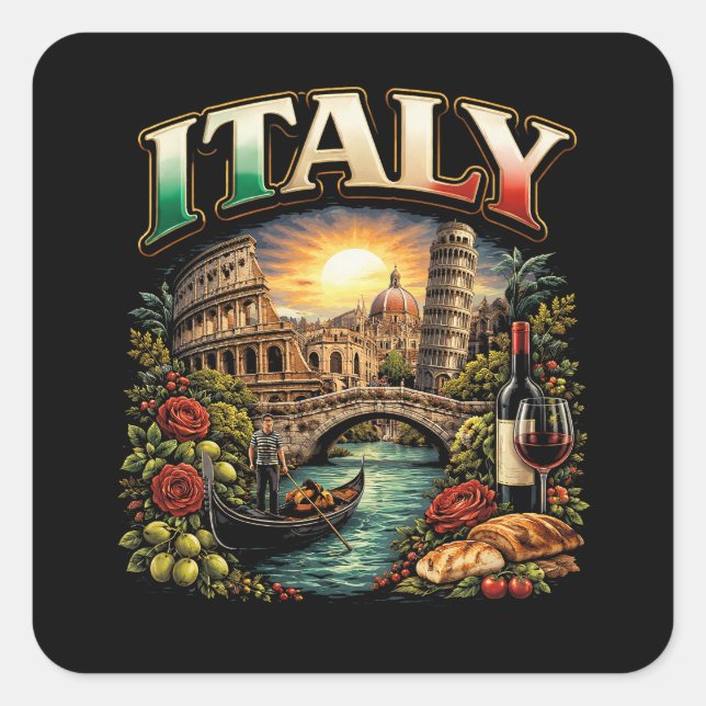Adesivo Quadrado Italy Eternal (Frente)