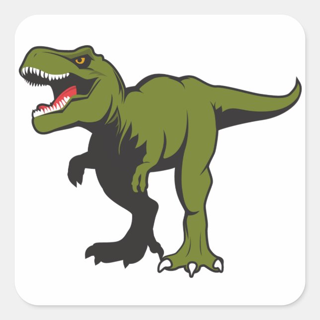Adesivo Quadrado Itens personalizados T-Rex (Frente)