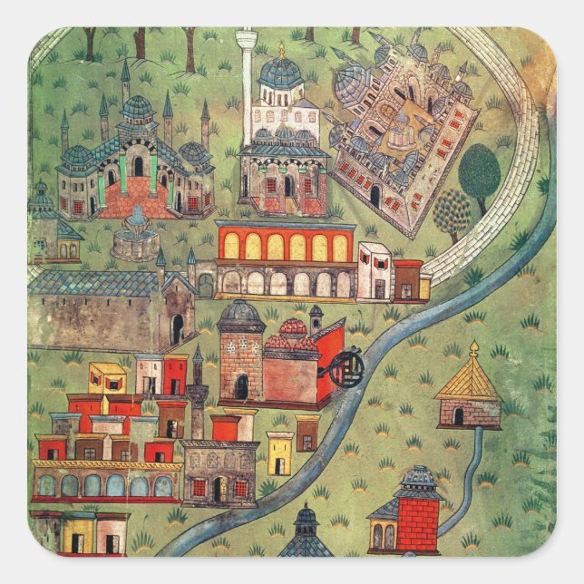 Adesivo Quadrado IUK T.5964 Visão de Eskisehir (Frente)