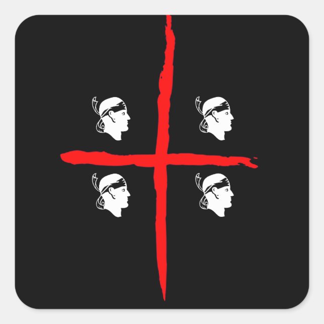 Adesivo Quadrado IV - Sardegna 4 Mori Black (Frente)