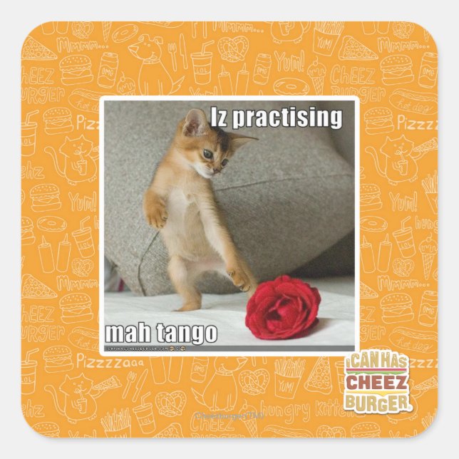 Adesivo Quadrado Iz praticando mah tango (Frente)