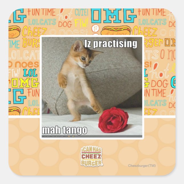 Adesivo Quadrado Iz praticando mah tango (Frente)