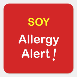 Adesivo Quadrado j4 - Alerta da alergia - SOJA