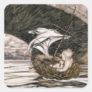 Adesivo Quadrado J.M. Barrie   "Passou debaixo da ponte e veio