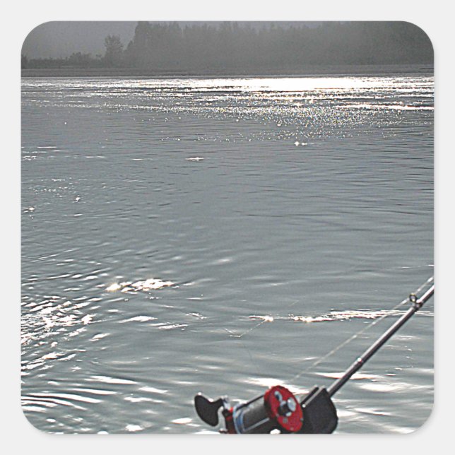 Adesivo Quadrado Já Não Há Trabalho De Pesca (Frente)