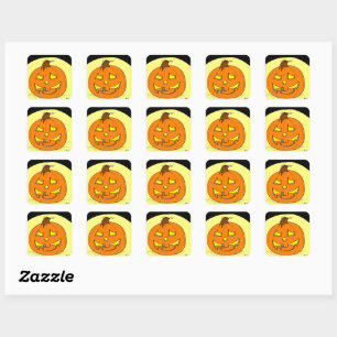 Adesivo Quadrado Jack o' Lantern Stickers