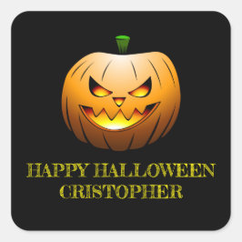 Adesivo Quadrado Jack-o-Lanterna Halloween Pumpkin