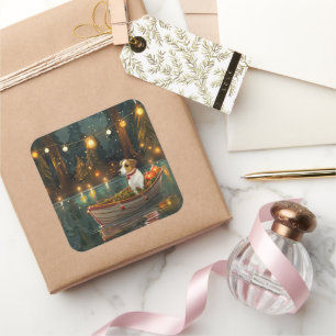 Adesivo Quadrado Jack Russell natalino Voyage festivo