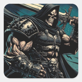 Adesivo Quadrado Jacked Necromcer Warrior
