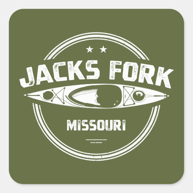 Adesivo Quadrado Jacks Fork River Missouri Kayaking (Frente)