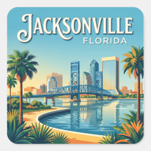 Adesivo Quadrado Jacksonville Flórida EUA