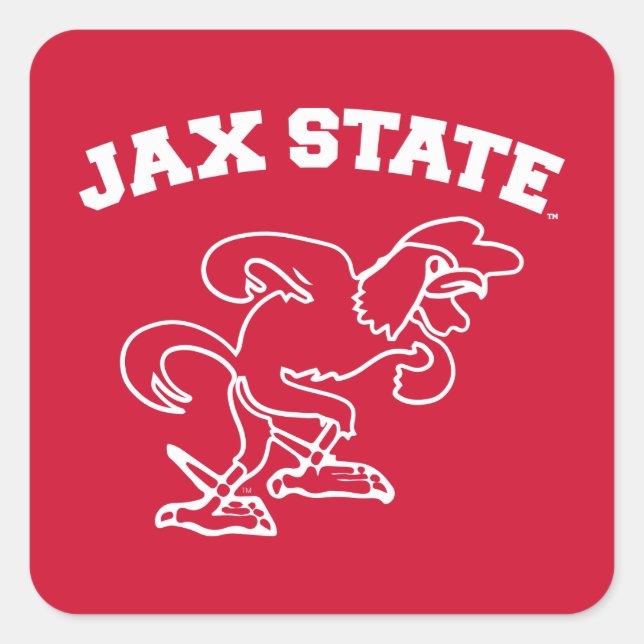 Adesivo Quadrado Jacksonville State University JAX State Gamecocks (Frente)