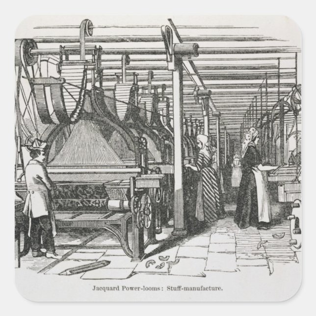Adesivo Quadrado Jacquard Power Looms (gravação) (Frente)
