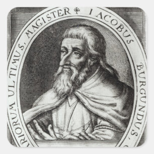 Adesivo Quadrado Jacques de Molay Mestre dos Cavaleiros Templários