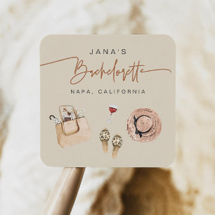 Adesivo Quadrado JADE Bohemian Napa Vinícola Bachelorette