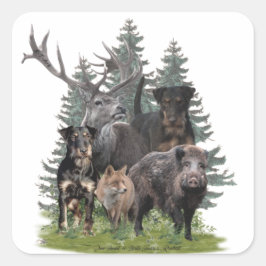 Adesivo Quadrado Jagdterrier Sticker