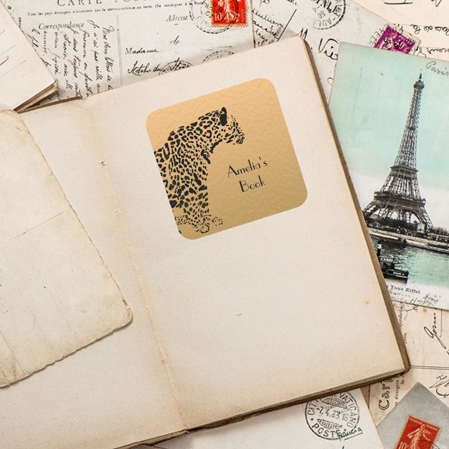 Adesivo Quadrado Jaguar Personalizado Este livro pertence a (Criador carregado)