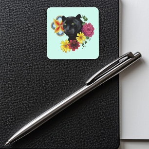 Adesivo Quadrado Jaguar Preto