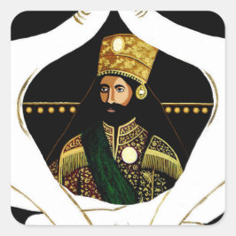 Adesivo Quadrado Jah Rastafara Haile Sleassie Blessed Love Sticker 