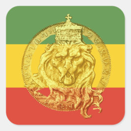 Adesivo Quadrado Jah Rastafari Leão de Judah Sticker