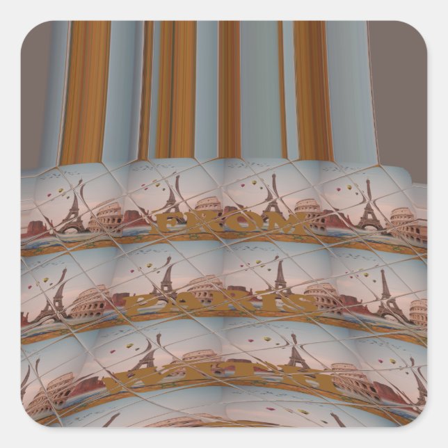 Adesivo Quadrado J'aime Paris (I Love Paris) (Frente)