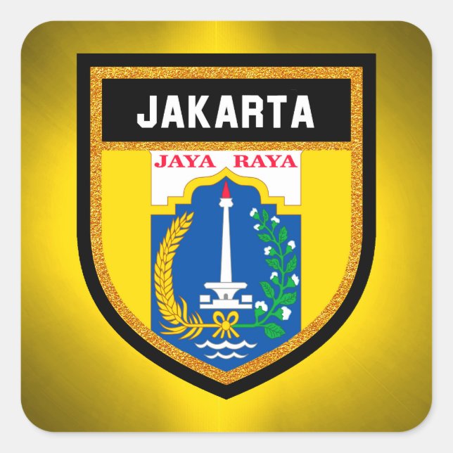 Adesivo Quadrado Jakarta Flag (Frente)