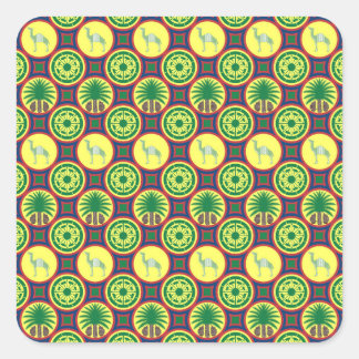 Adesivo Quadrado Jamahiri ® Libya | Africa Pattern 