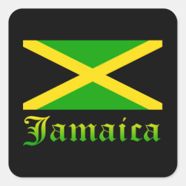 Adesivo Quadrado Jamaica Flag, Black, Green and Yellow