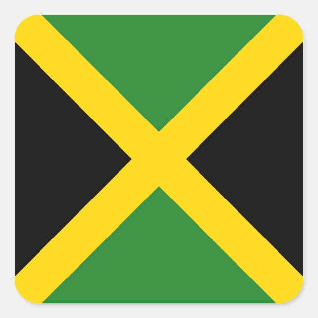 Adesivo Quadrado Jamaica Flag Sticker (Frente)