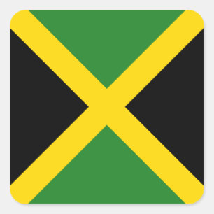 Adesivo Quadrado Jamaica Flag Sticker