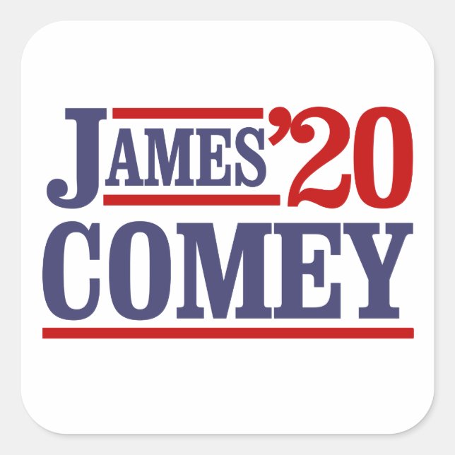 Adesivo Quadrado James Comey para o Presidente 2020 - (Frente)