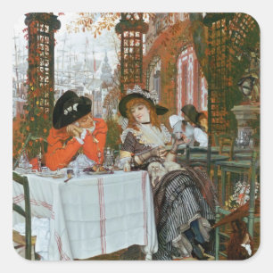 Adesivo Quadrado James Jacques Joseph Tissot um almoço