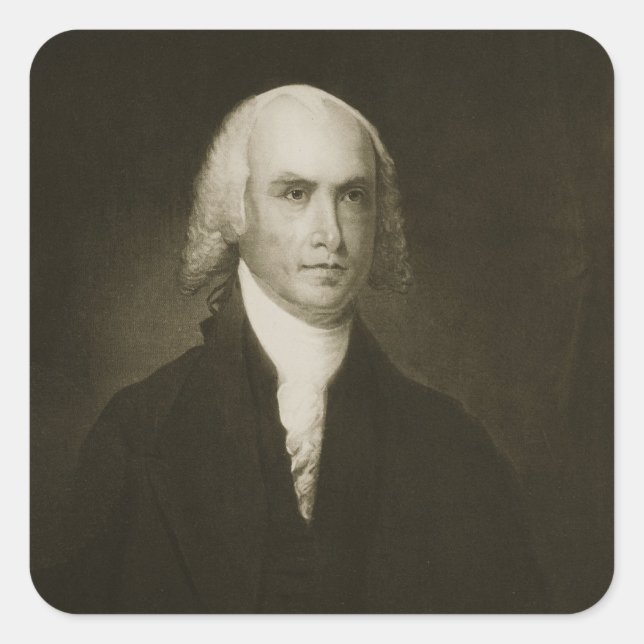 Adesivo Quadrado James Madison, 4º Presidente dos Estados Unidos (Frente)