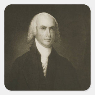 Adesivo Quadrado James Madison, 4o Presidente dos Estados Unidos