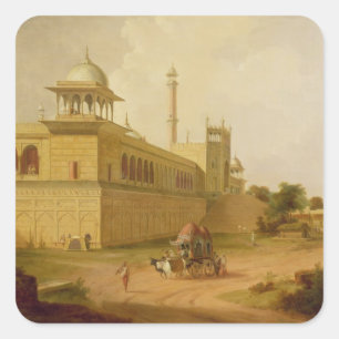 Adesivo Quadrado Jami Masjid, Deli, 1811 (óleo em canvas)