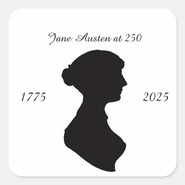 Adesivo Quadrado Jane Austen at 250 (Frente)