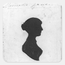 Jane Austen Silhouette Background Stickers