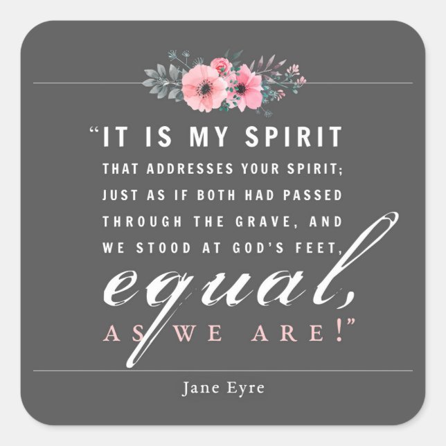 Adesivo Quadrado Jane Eyre - Como Estamos - Preta (Frente)
